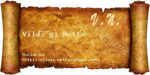 Világi Netta névjegykártya